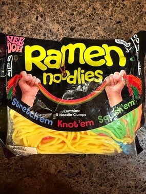 Ramen Noodles Stretch Toy Pack - Yellow, Red, Green